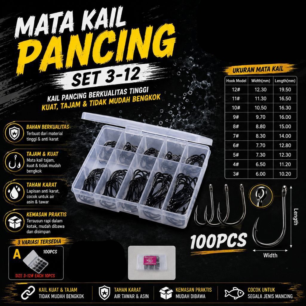 MATA KAIL PANCING SET 3-12 || KAIL PANCING SET 100PCS / 70 PCS || KAIL PANCING IJN