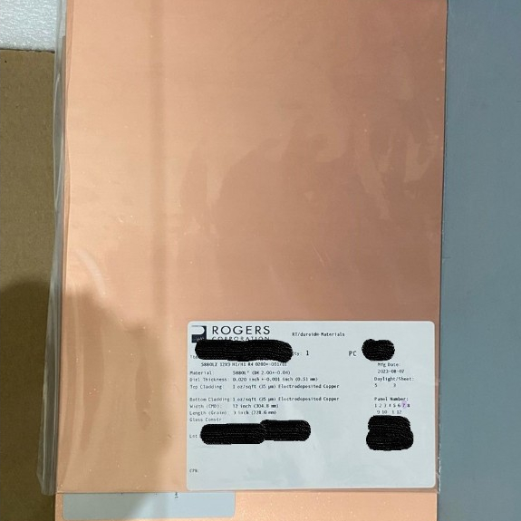 [READY STOCK] PCB Substrate Rogers RT/duroid 5880 Original - 9x12 Inch (Tebal 0.508 mm) RF Microwave