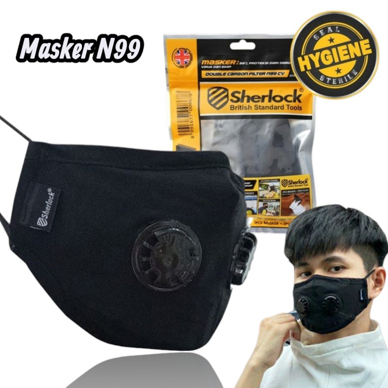 Masker Sherlock N99 Filter Carbon Anti Polusi