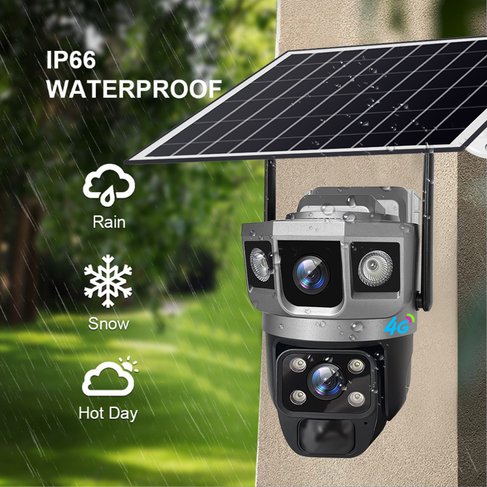 V380 Pro CCTV Tenaga Surya 4G SIM CCTV 4G Solar Panel IP66