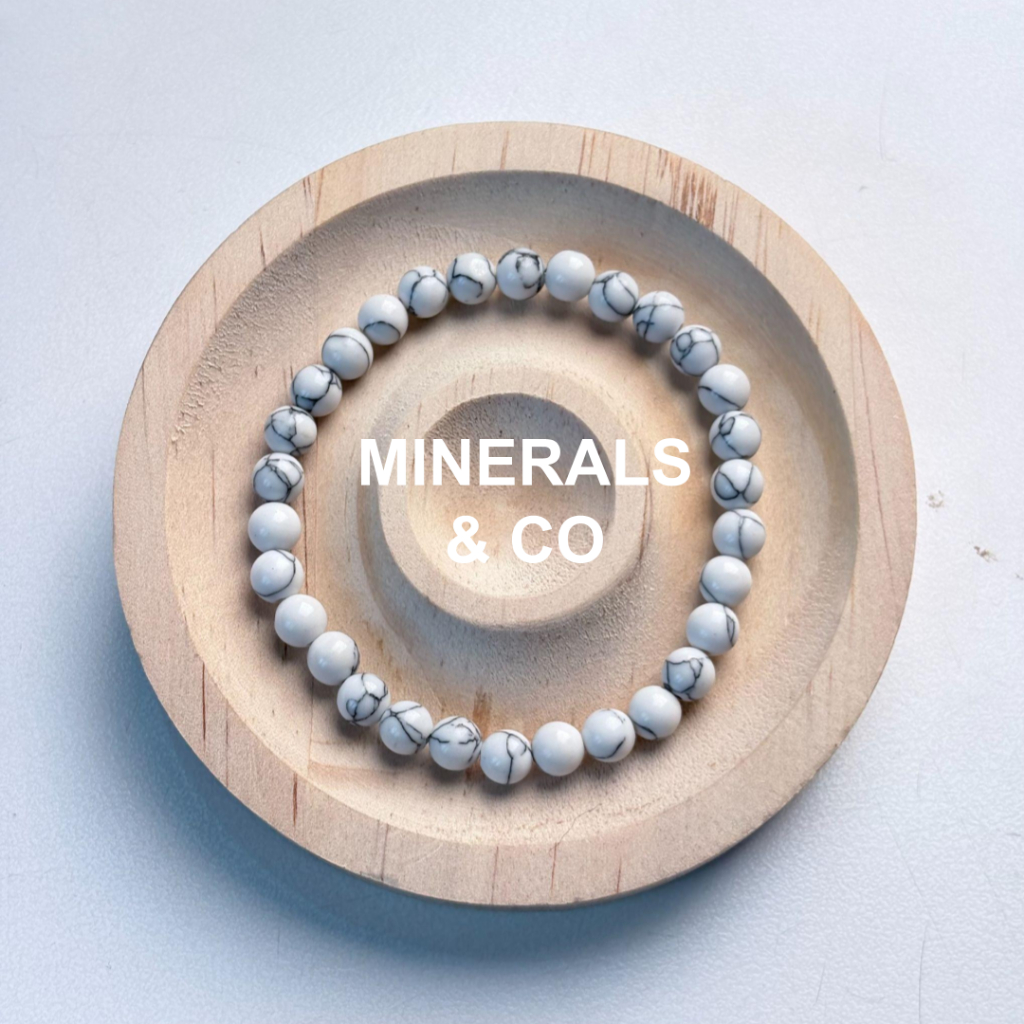 Gelang Batu Alam Howlite Butir 6mm