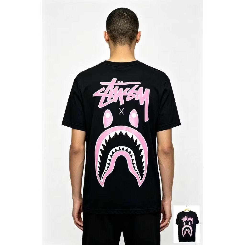 Kaos BAPE Shark (Kolaborasi Stussy x BAPE)