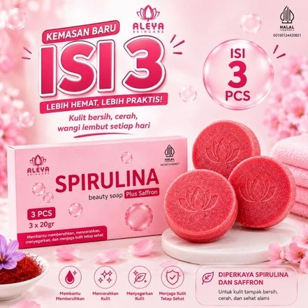 SABUN SAFFRON SAFRON ALEYA WITH SPIRULINA PEMBESIH WAJAH [READY STOCK]