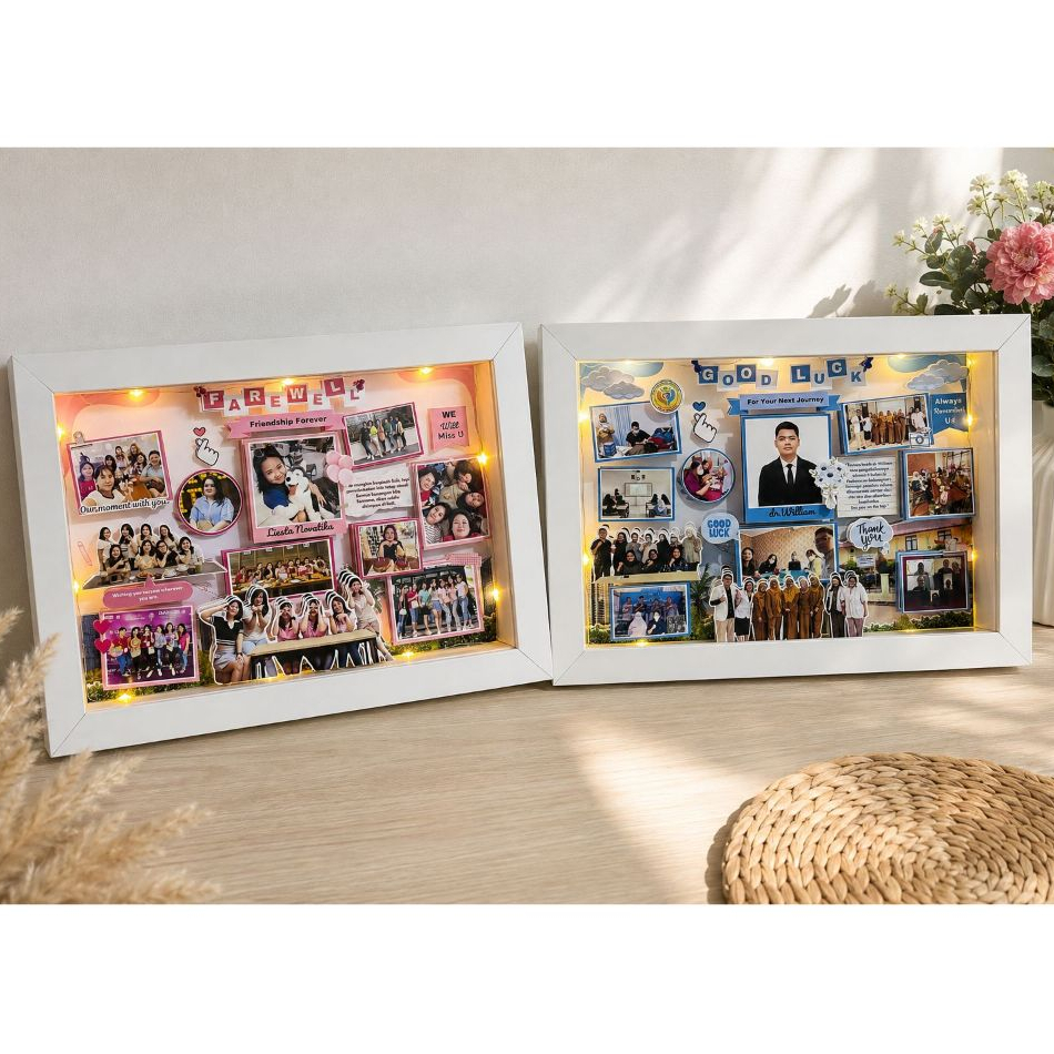 Kado bingkai 3D custom bingkai scrapframe farewell kantor kado resin hadiah pensiun