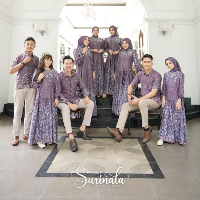 NADHEERA Surinala Mistic Purple Setfam Seragam Set Couple Keluarga by Nadheera Luxury