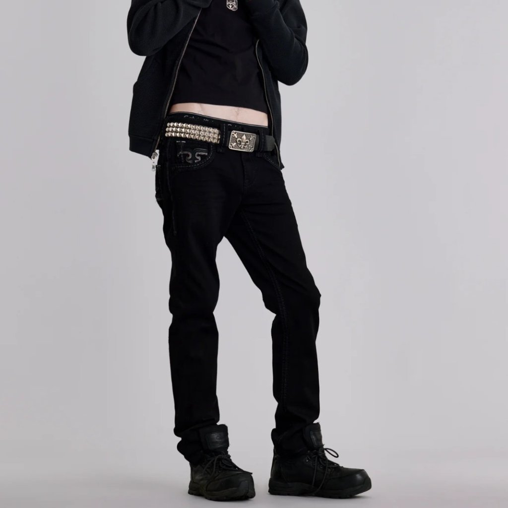 Original Rock Revival Justinn Straight Jeans in Black