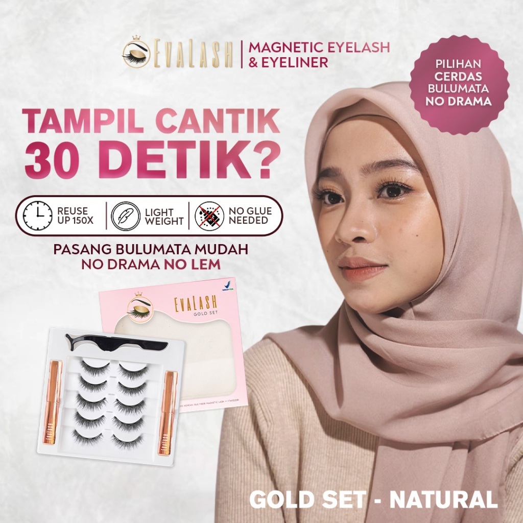 EVALASH MIX - EYELASH MAGNETIC EYELINER BULU MATA PALSU LUCKY GIRL MAGNET MAGNETIK EYELASHES Paket b
