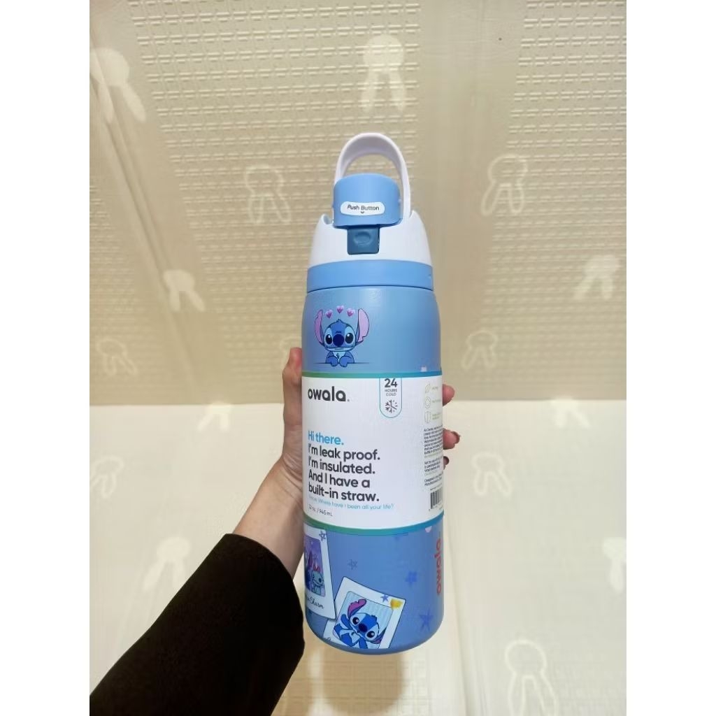Tumbler Owala Stainless Steel 945ml - Biru Motif Stitch