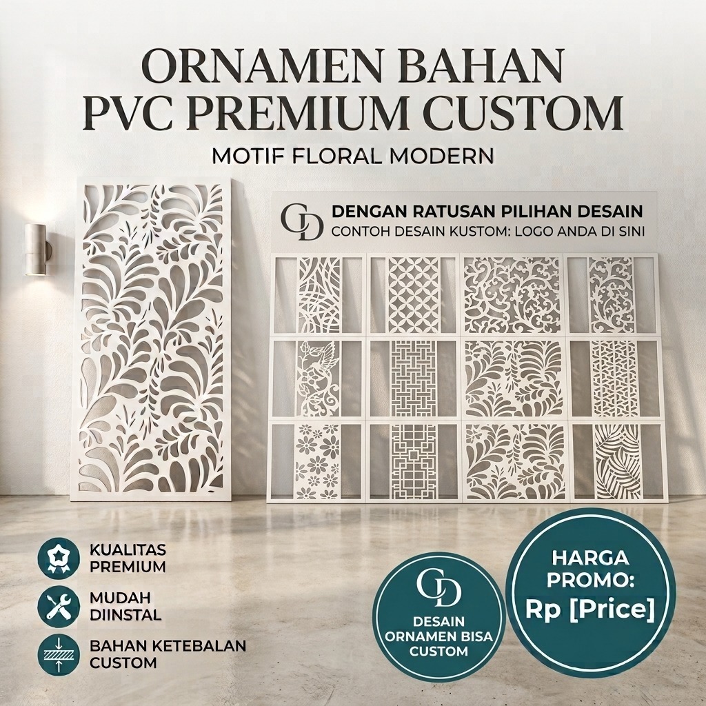 KRAWANGAN PVC BOARD / ORNAMEN PVC FOAM BOARD Custom / ORNAMEN DINDING / DEKORASI HIASAN DINDING