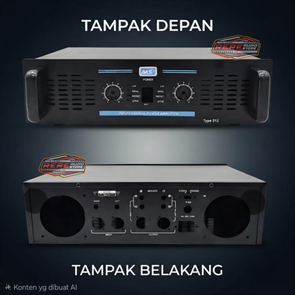 Box Power Amplifier 212 / Box Power 2 Chanel Bahan Plat Besi Tebal