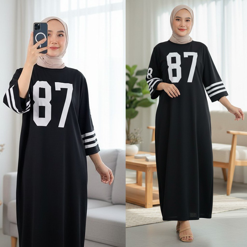 CARLINA - Long Tunik Dress 87 Oversized Jumbo Wanita Uniglo