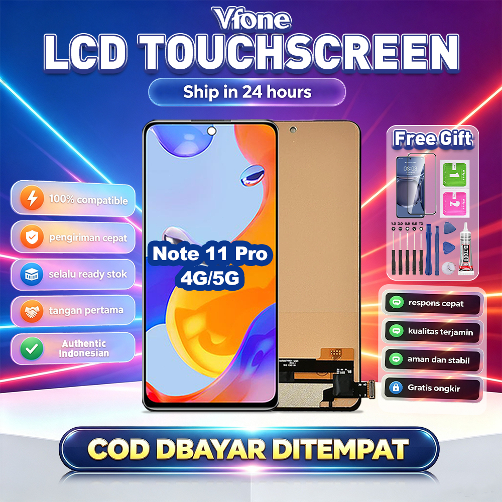 Vfone LCD FOR Redmi NOTE 11 PRO 4G 5G Fullset Touchscreen GARANSI 1 TAHUN | FREE ALAT PASANG COD & K
