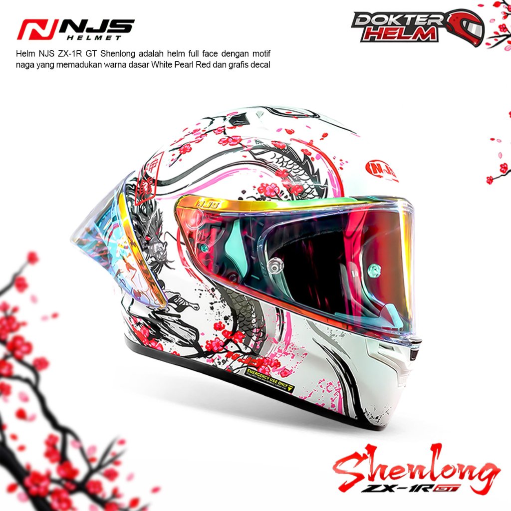 PAKET GANTENG NJS ZX1R GT SHENLONG - Helm Full Face NJS ORIGINAL SNI