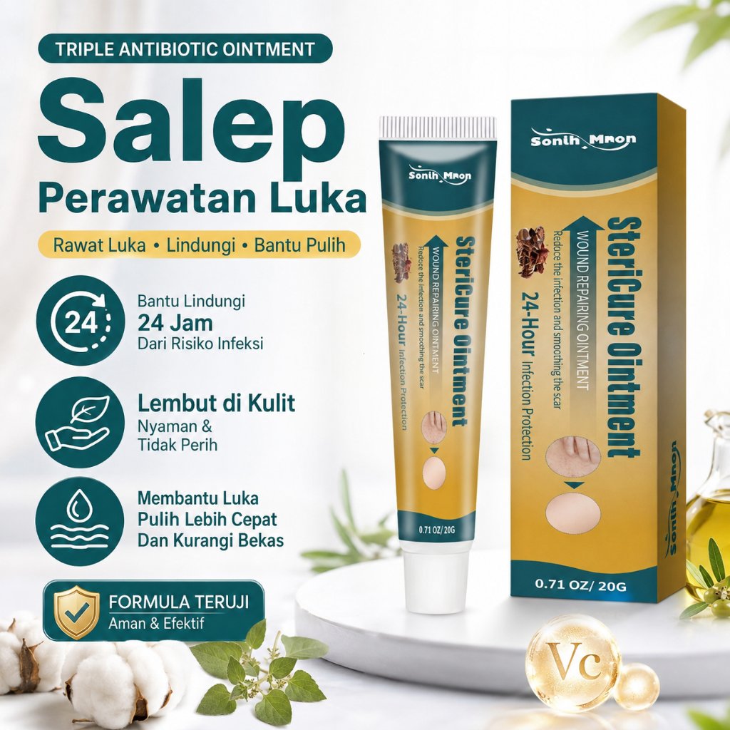 Salep Antibiotik Mencegah Infeksi Mempercepat Penyembuhan Mengurangi Bekas Luka Krim Perawatan Luka 