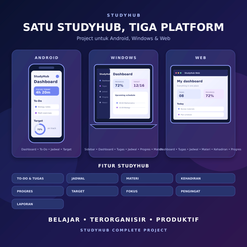 StudyHub Source Code + Project Android Windows Web | Aplikasi Belajar