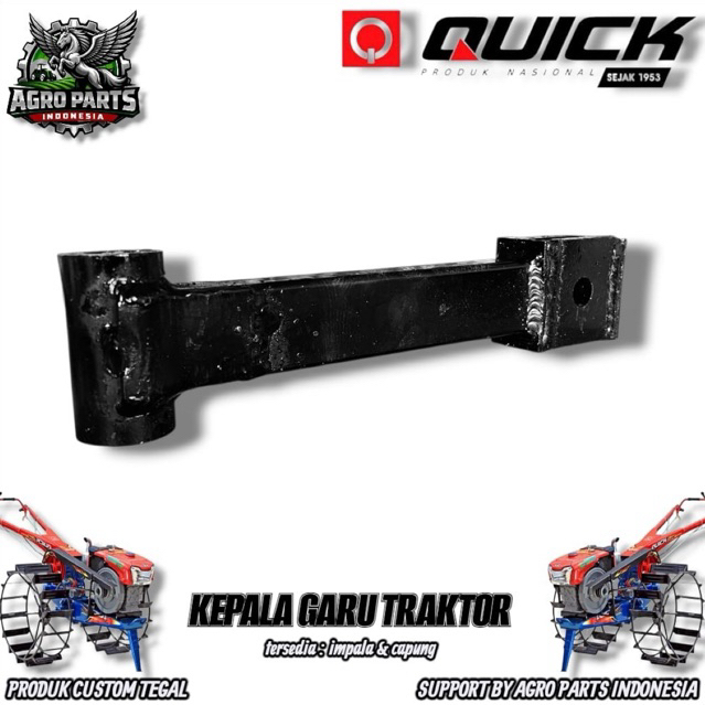 Kepala Garu Traktor Quick Impala-Capung Dudukan Garu Heavy Duty Original Bahan Besi Beton Warna Hita