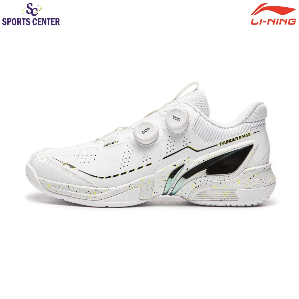 New Limited Sepatu Badminton Lining BOA Thunder II Max AYAW039 White