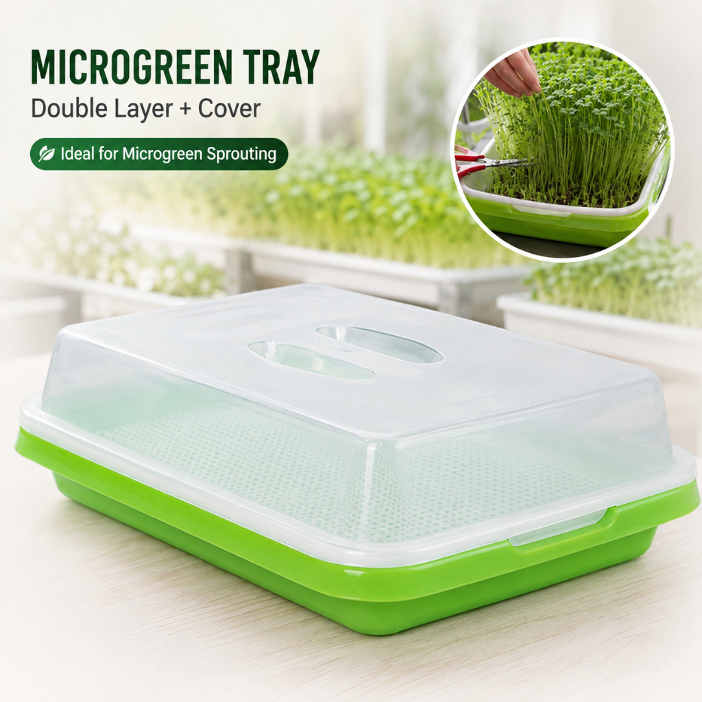 Microgreen Sprouting Tray with Cover - Tray Semai Microgreen dengan Tutup