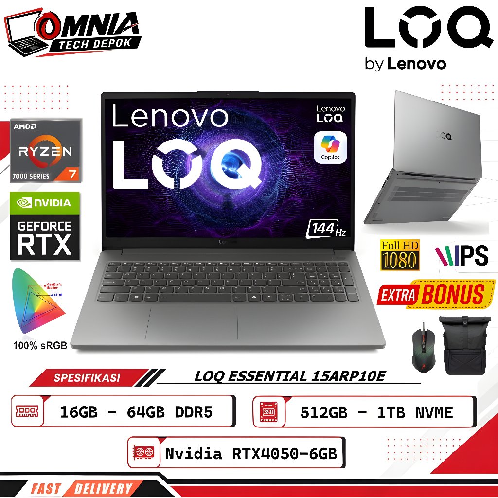 [RESMI] Lenovo LOQ 15 ARP10E RTX4050 Ryzen 7 7735HS 32GB 1TB SSD 15.6FHD IPS 144Hz Win11 + Home 2024