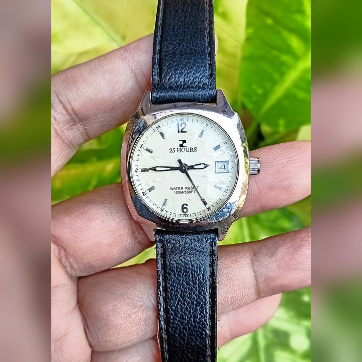 25 HOURS A25C-202 Silver Watch Original Second | Jam Tangan Pria Preloved