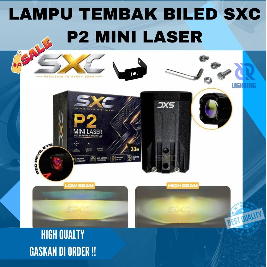 LAMPU TEMBAK BILED SXC P2 MINI LASER BLUELENS CAHAYA BILED WATERPROOF - MINI LASER