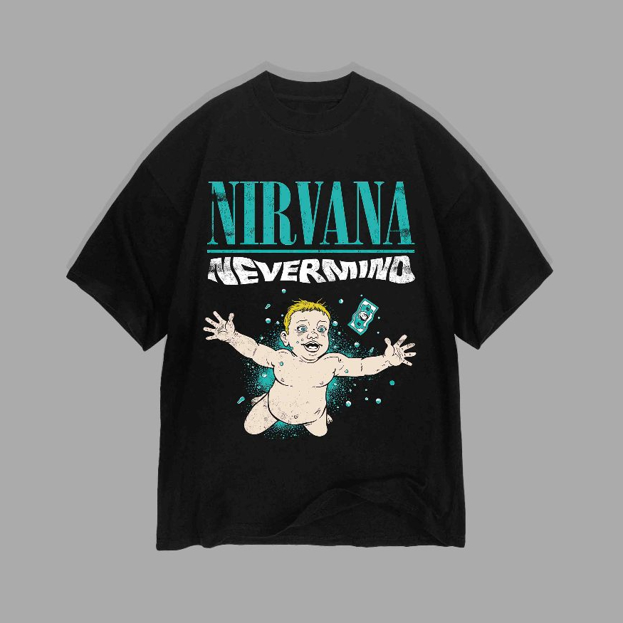 Kaos Band Nirvana - Nevermind Cartoon | Nirvana - Nevermind Cartoon Tshirt