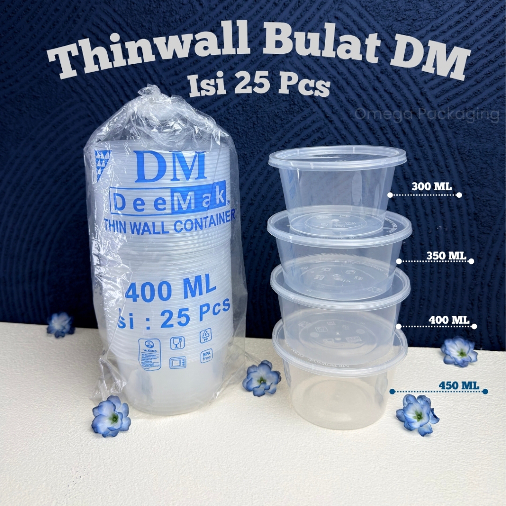 Thinwall Bulat DM Isi 25 Pcs / Thinwall Mangkok / Thinwall Bulat / Thinwall Round DM / Anti Pecah