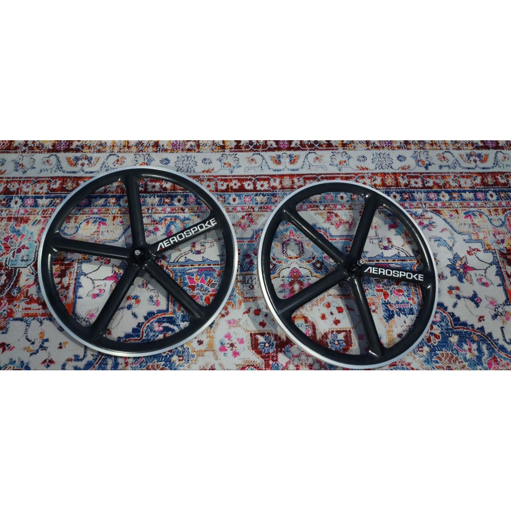 Set Velg Sepeda Aerospoke 2 Depan Belakang carbon fixedgear