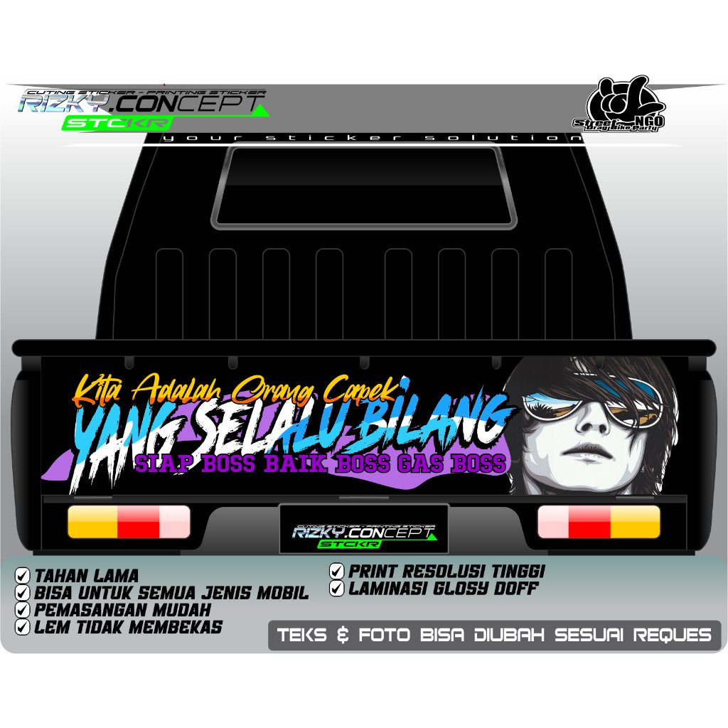 STIKER DECAL ( PRINTING ) PINTU BELAKANG L300 VARIASI KEREN MOBIL L300 L 160