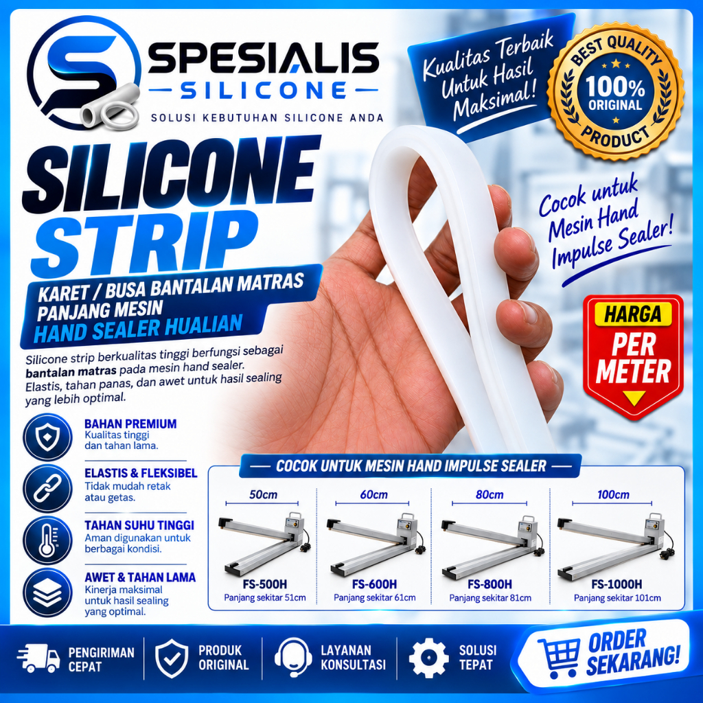Silicone Strip Karet Bantalan Matras Hand Sealer FS-500H FS-600H FS-800H FS-1000H