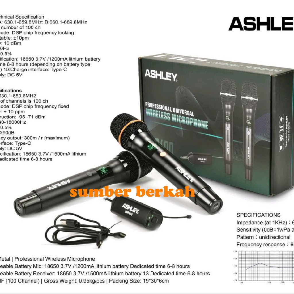 MIC WIRELESS ASHLEY WR400 WR 400 ORIGINAL