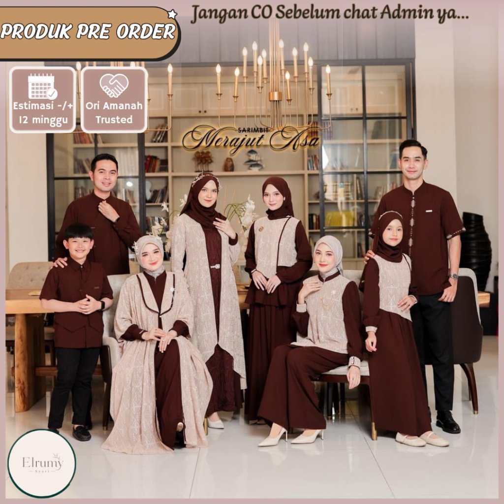 Merajut asa famset lebaran 2027 by SS hijab OPEN PO READY JANUARI 2027 Family set sarimbit couple ke