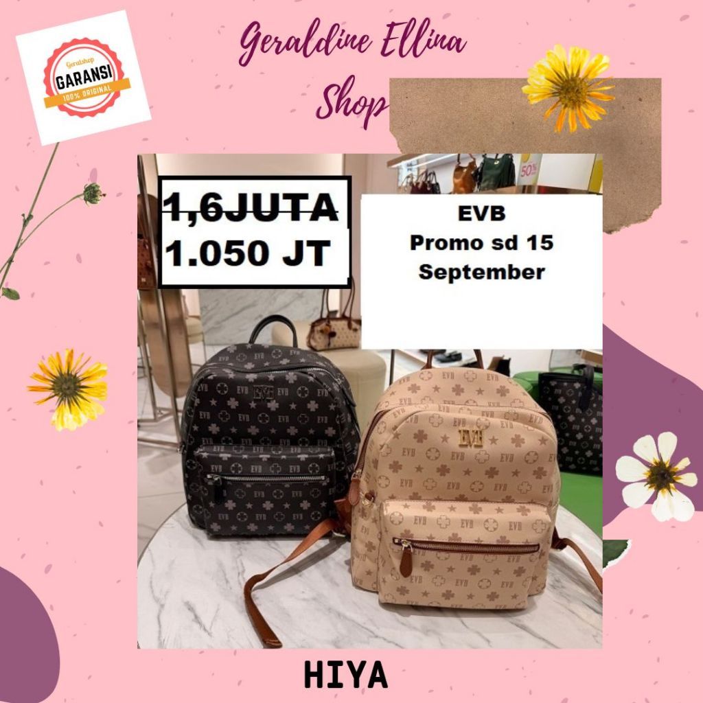 Tas ransel backpack wanita EVB 100% original seri HIYA