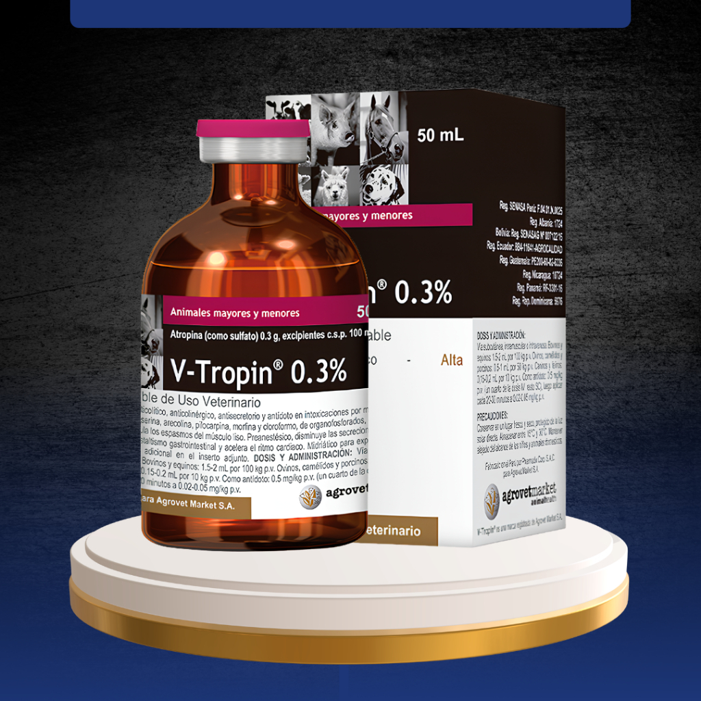 V TROPIN 0.3% 50 ML - Atropin Injeksi Antidot Dan Megurangi Kejang Untuk Hewan Ternak.