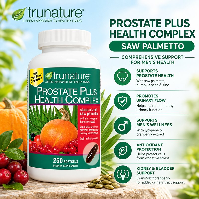 TruNature Prostate Plus Health Complex Saw Palmetto 250 Softgels