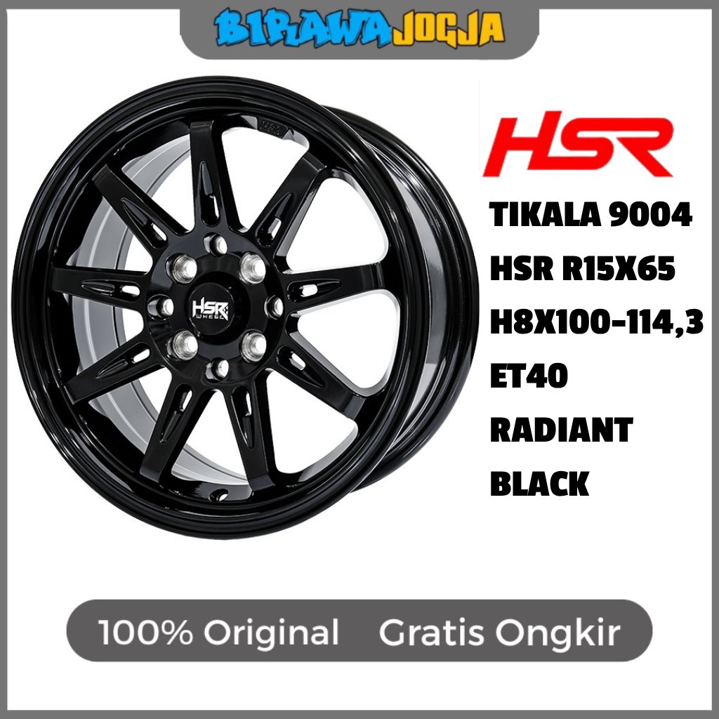 velg racing murah ring 15 warna hitam glossy h4x100 h4x114,3 - Promo Pelek HSR Wheel Tikala R15