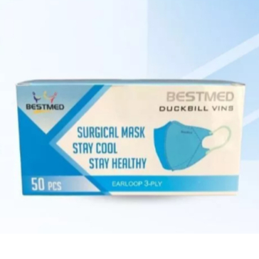 MASKER WAJAH DUCKBILL DEWASA BESTMED 1 BOX ISI 50 PC (WARNA RANDOM)