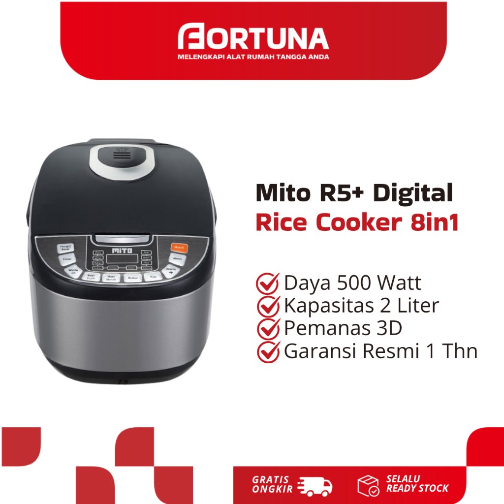 Mito R5+ Digital Rice Cooker 8in1  Rice Cooker Digital Mito Multifungsi