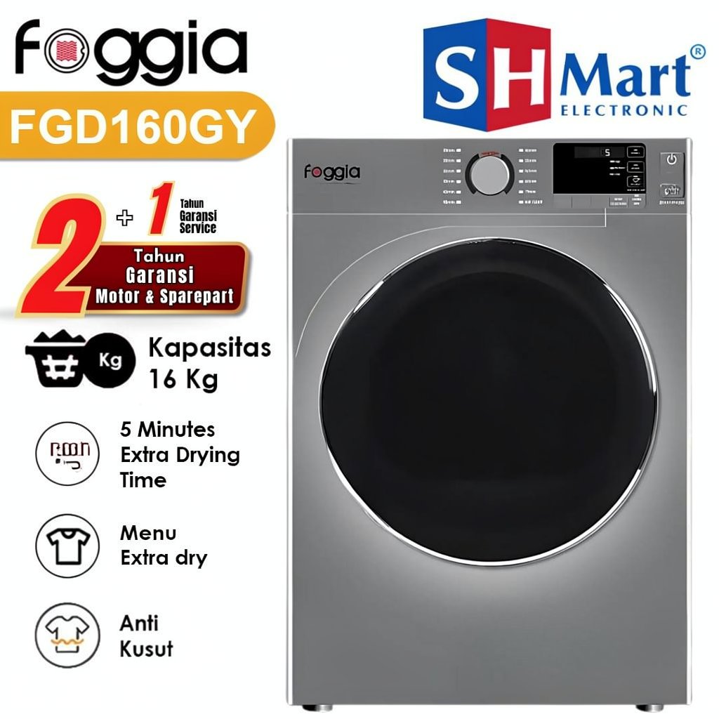 DRYER FOGGIA 16 KG FGD160 / MESIN PENGERING PAKAIAN LAUNDRY FGD-160 (MEDAN)