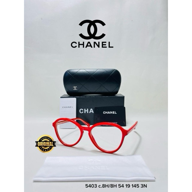 Kacamata CHANEL 5403 c.8H/8H 54 19 145 3N frame merah dengan hard case