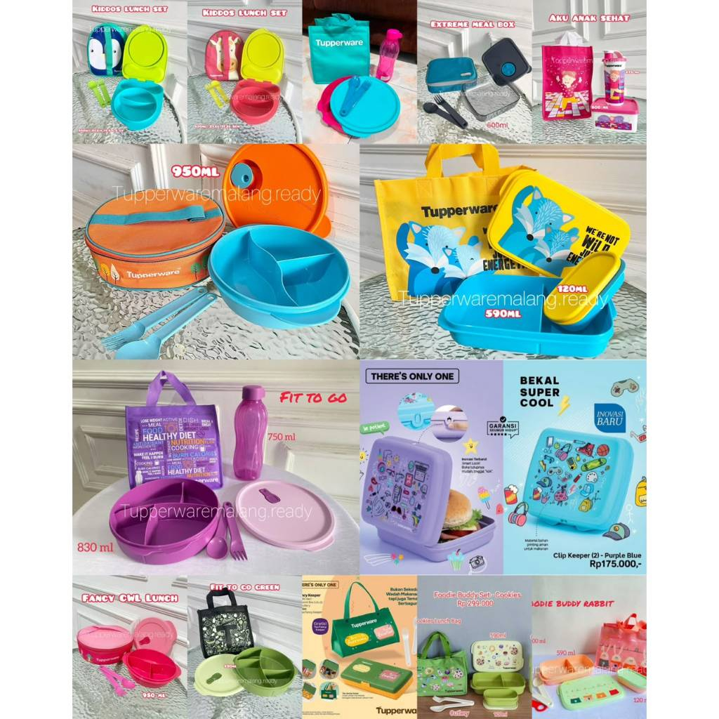 [SALE!] TEPAK MAKAN/ KOTAK BEKAL TUPPERWARE KIDDOS LUNCH BOX/ FIT TO GO/ KIDS/ LUNCH KEEPER/ FOODIE 