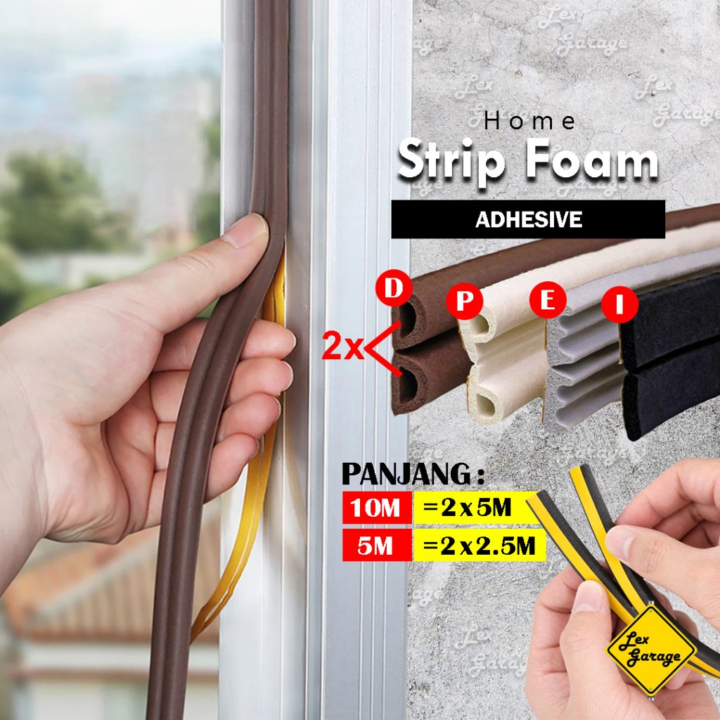 Door Seal Strip Karet Busa Peredam Suara Penutup Celah Pintu Jendela
