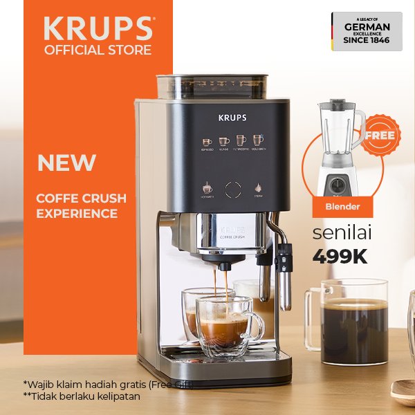 KRUPS Crush Experience Lioness Fully Automatic Espresso Coffee Machine - Mesin Kopi Otomatis