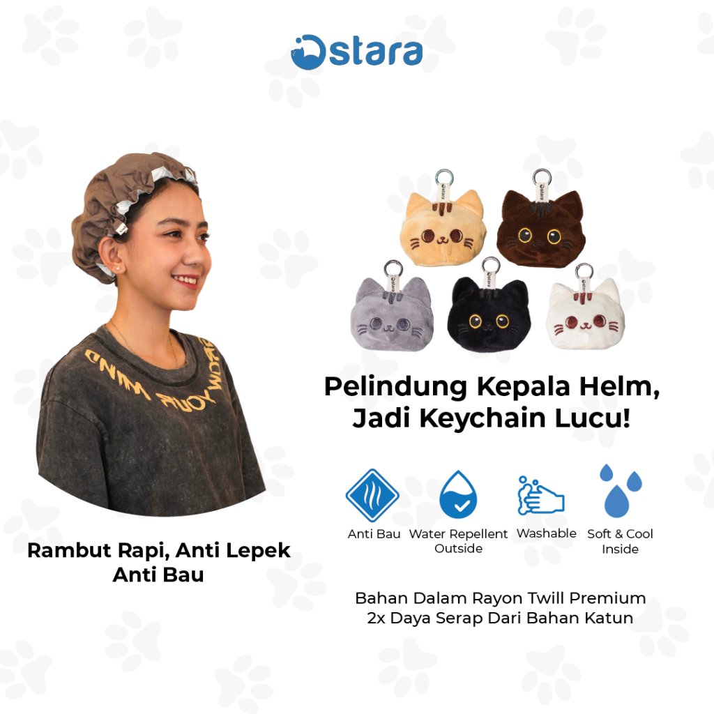 Neko Head Cap | Tudung Kepala | Penutup Kepala Helm Ojol | Pelindung Rambut Helm Motor Ojek