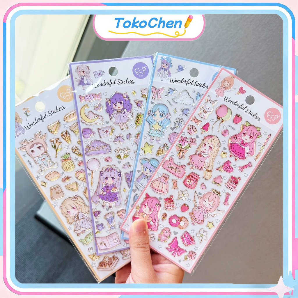 [Ready]  3D Stiker Timbul Yang Lucu Dan Berkualitas Tinggi Untuk Casing Ponsel Diy Buku Catatan Komp