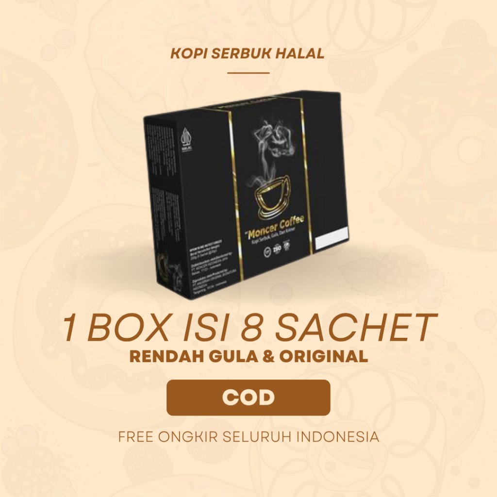 NfMoncer Coffee Minuman Herbal Siap Seduh 1 Box Isi 8 Sachet Original