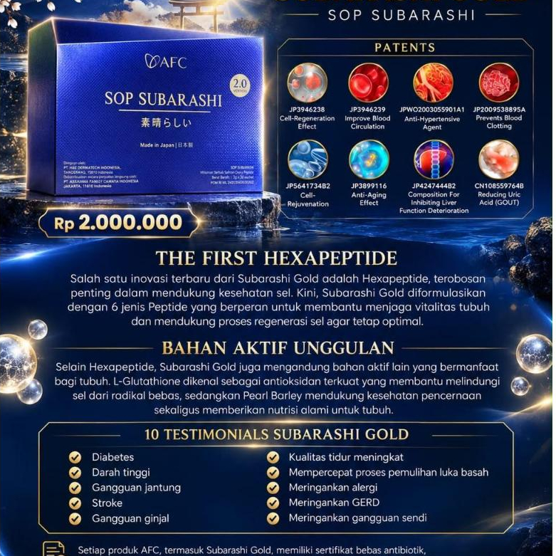 Sop Subarashi Utsukushhi Hikari Suplemen AFC Japan