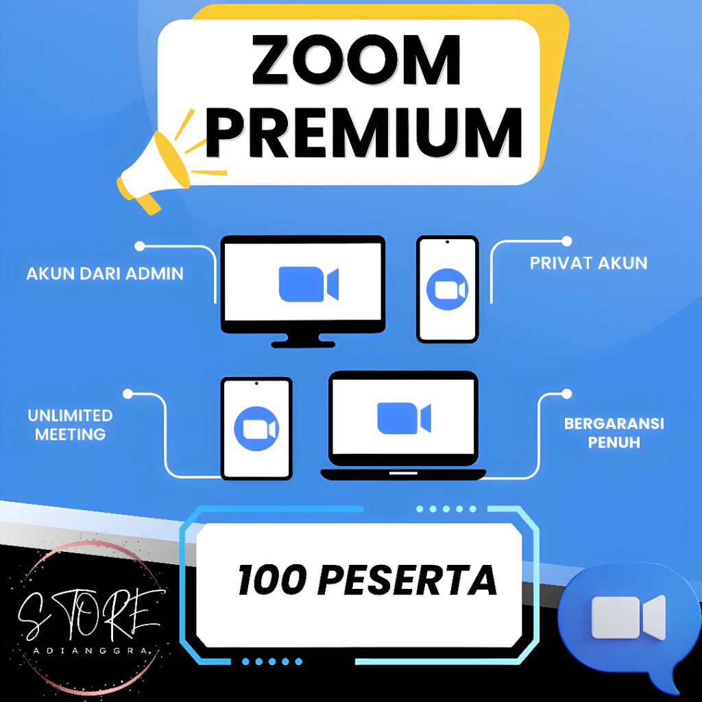 Akun Zoom Pro 100 Peserta Unlimited Meeting Full Garansi