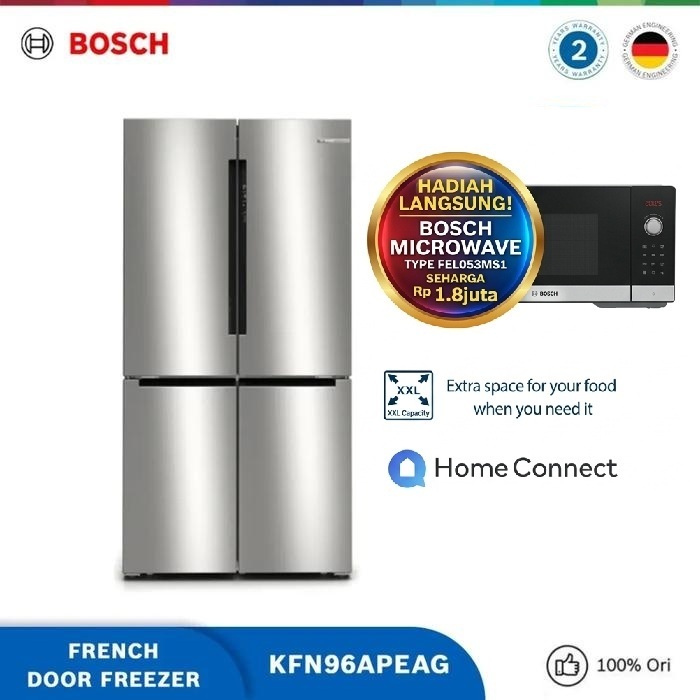 Bosch KFN96APEAG kulkas french door freezer bawah multi pintu serie 6