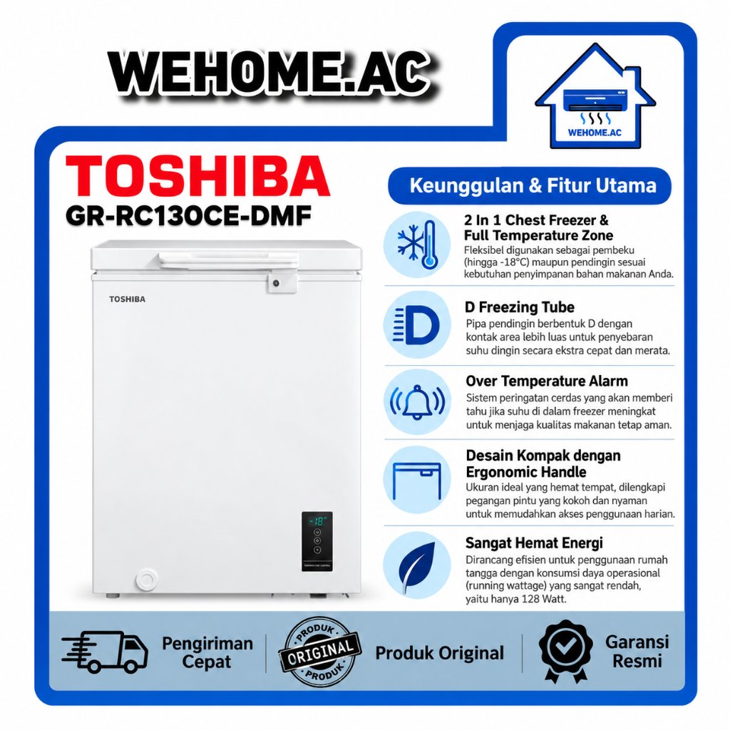 Chest Freezer Toshiba GR-RC130CE-DMF Freezer Box Toshiba 99 Liter